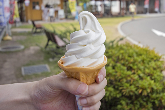 主にソフトクリームとコーヒーを販売しているショップ