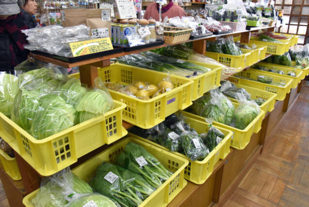 道の駅川根温泉の売店（産直売店）の野菜