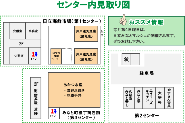 道の駅 日立おさかなセンターの見取り図