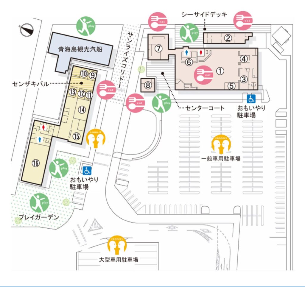 道の駅 センザキッチンの案内図