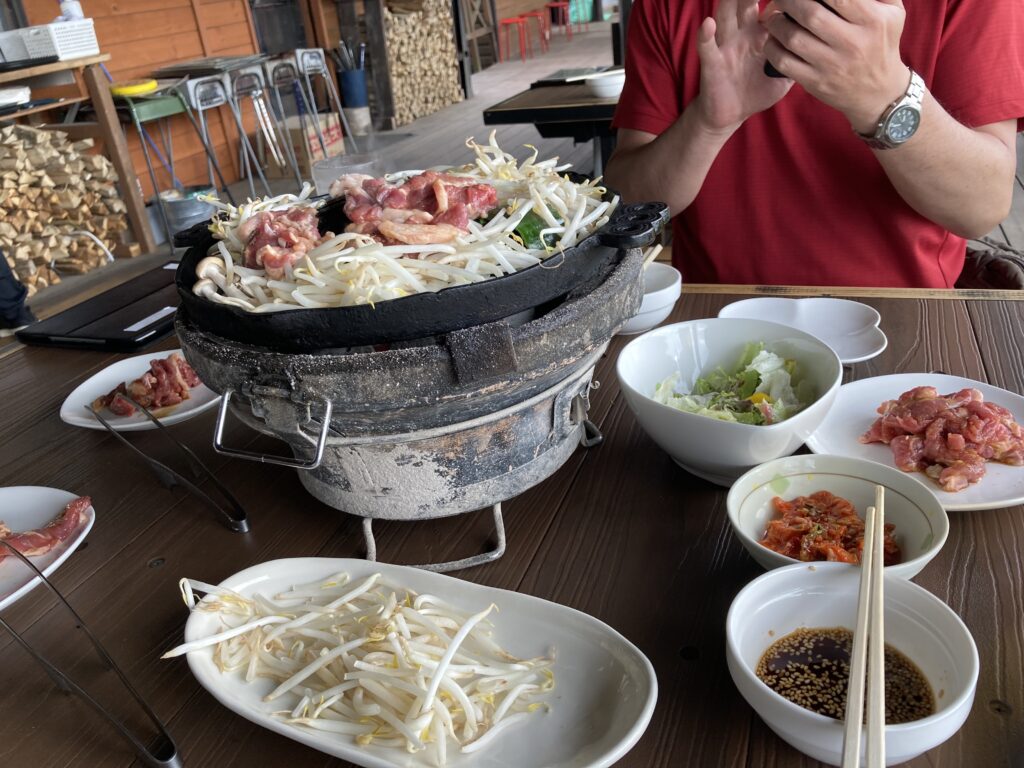 星に手のとどく丘キャンプ場のジンギスカン
